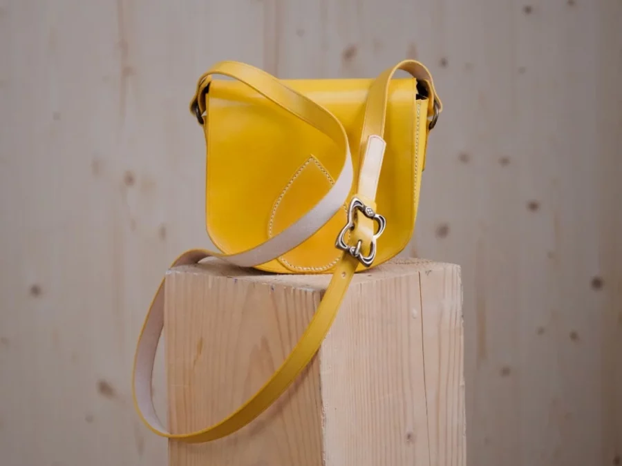 sac jaune colibri en cuir