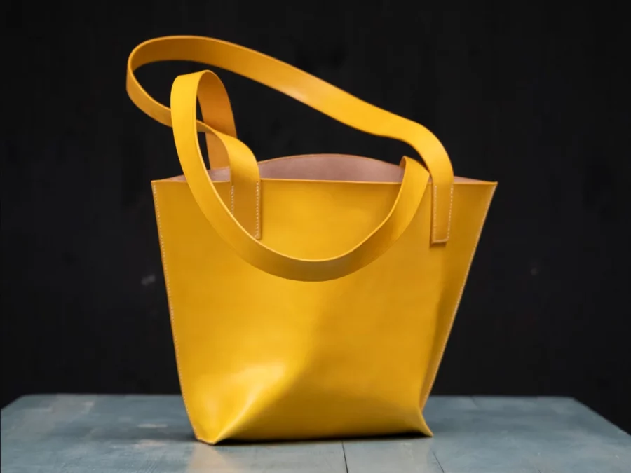 sac cabas en cuir jaune tannage végétal collection Nicaragua