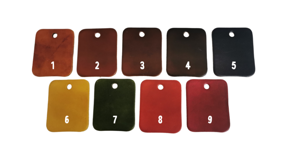 Nuancier Couleurs du Cuir tannage végétal